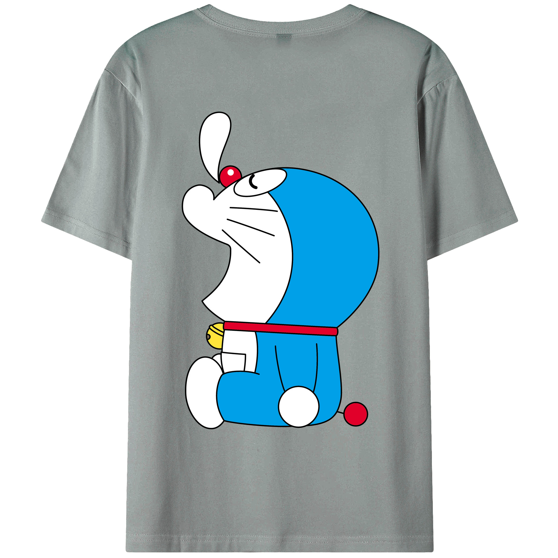 （画像用） ドラえもん Doraemon 綿100％ メンズ半袖Tシャツ（バックプリント） 通気性